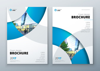 Brochure template layout design. Corporate business annual report, catalog, magazine, flyer mockup. Creative modern bright concept circle round shape