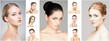 © Acronym - Beautiful, healthy and young female portraits collection. Collage of different women faces. Face lifting, skincare, plastic surgery and make-up concept.