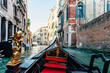 Riding in a Venice gondola
