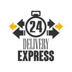 Wall Mural - Express delivery 24 hours logo design template,