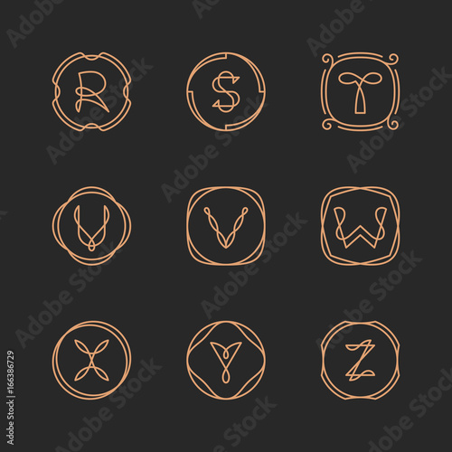Letters R S T U V W X Y Z Alphabet Logo Set Stock Vector Adobe Stock