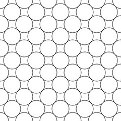 Poster - Repeating abstract monochrome circle grid pattern - halftone vector background