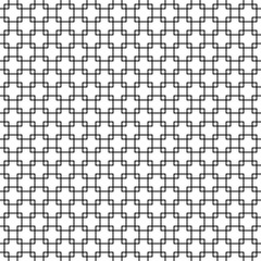 Poster - Seamless abstract black and white square grid pattern - halftone vector background from rounded squares