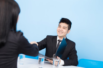 Wall Mural - businessman with interview