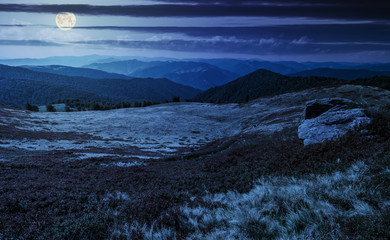Wall Mural - huge boulders on the edge of hillside at night