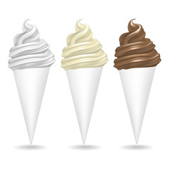 Wall Mural - Realistic Detailed Ice Cream Set . Vector