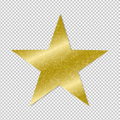golden star on transparent background