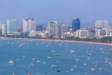 Wall Mural - Panorama view of Pattaya city in Thailand. Day time