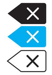 Aufkleber - delete backspace key icon on white background. delete backspace key sign for apps and websites. flat style design.