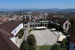 Burg von Ljubljana, Slowenien mit Aussicht auf Stadt und Berge