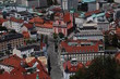 Aussicht von der Burg auf Ljubljana, mit Mariä-Verkündigung-Kirche / Franziskanerkirche und Preserenplatz in der Mitte