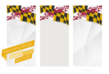 Wall Mural - Design of banners, flyers, brochures with Maryland State Flag.