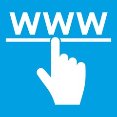 Poster - Hand cursor and website icon white