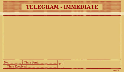 Wall Mural - Blank telegram form. Flat vector.