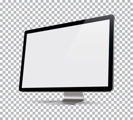 Poster - computer display, monitor, realistic, 3d, isolated - stock vector.