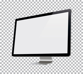 Poster - computer display, monitor, realistic, 3d, isolated - stock vector.