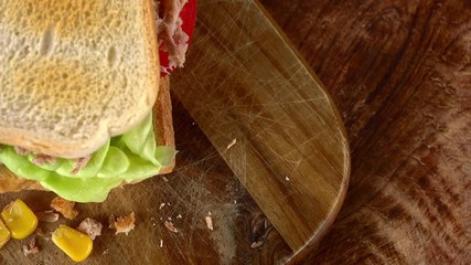 Canvas Print - Fresh made Tuna Sandwich (not loopable; 4K)