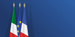 drapeau - France - Italie - Européen, présentation, français, Italien, fond