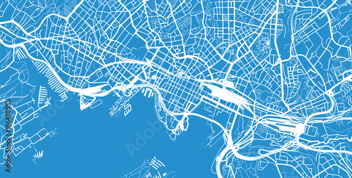 Fotomural Urban city map of Oslo, Norway