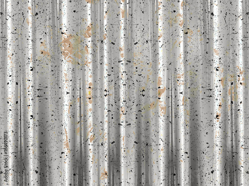 A Pleated Silver White Satin Shower Curtain Closeup With Ink And