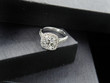Close up diamond ring with gray and black background (selective focus)