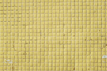 Yellow Tile On Wall, Closeup