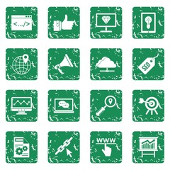 Poster - SEO icons set grunge