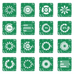 Poster - Loading bars and preloaders icons set grunge