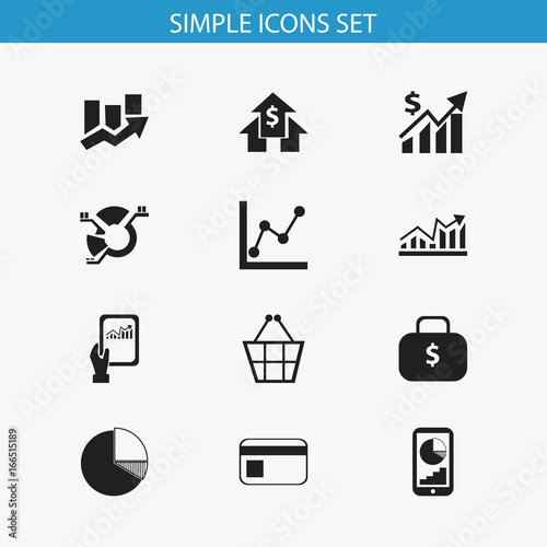 Set Of 12 Editable Logical Icons Includes Symbols Such As Revenue