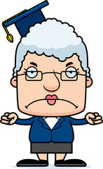 Poster - Cartoon Angry Teacher Woman