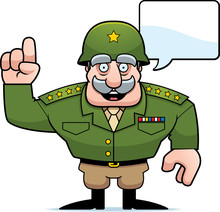 Cartoon Military General Talking