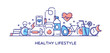 Healthy Lifestyle Vector Illustration, Dieting, Fitness & Nutrition
