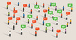 © bakhtiarzein - crowd people talking bubble speech social media communication noise listening to public