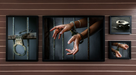 Wall Mural - picture frame of prisoner