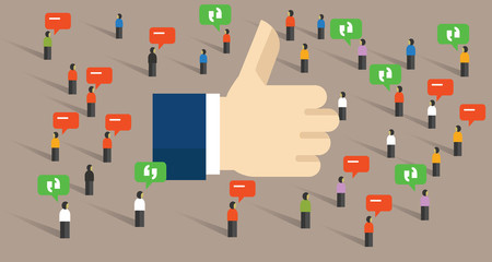Poster - like thumbs up social media public engagement internet audience symbol of feedback