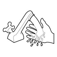 Wall Mural - Wash hand icon outline