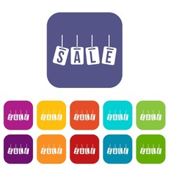 Poster - Hanging sales tags icons set