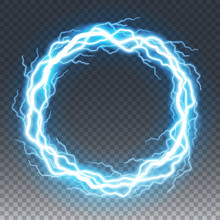 Ring Of Lightning And Thunder Bolt Or Electric, Glow And Sparkle Effect