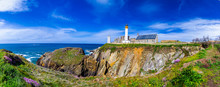 Panorama Of Lighthouse And Ruin Of Monastery, Pointe De Saint Mathieu, Brittany (Bretagne), France