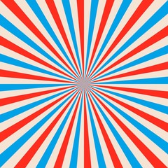 Poster - Abstract colored sunbeams background. Red and blue sun rays