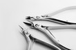 Tools of a manicure scissors on a white background