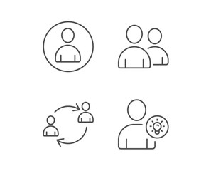 Aufkleber - user group, profile and teamwork line icons.