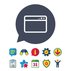 Poster - browser window icon. internet page sign.