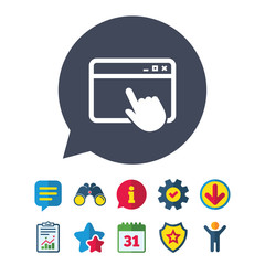Poster - click page icon. browser window sign.