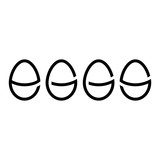 Fototapeta Dinusie - Logotipo tipografia eggs blanco en fondo negro