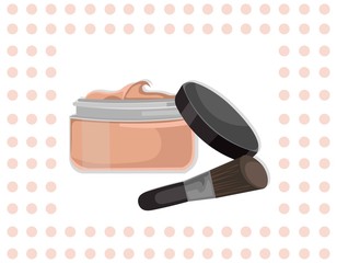 Poster - Cosmetics eye shadow set collection Vector illustration