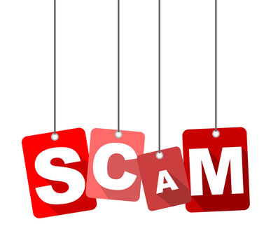 Red vector flat design background scam. It is well adapted for web design.