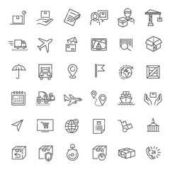 Wall Mural - Parcel delivery service icon set.