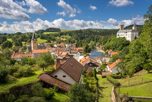 Overall View Of Rozmberk Nad Vltavou, South Bohemian Region, Czech Republic