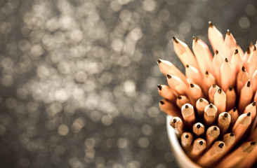 Wall Mural - the stack of pencils in a glass